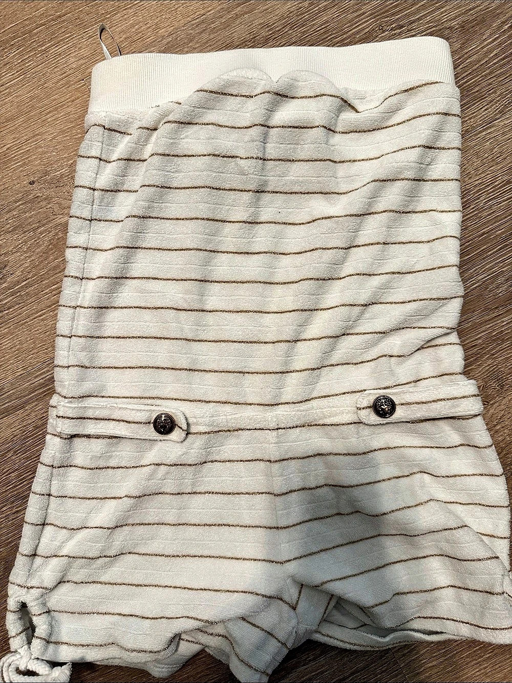 Striped Skort in White & Brown Like New